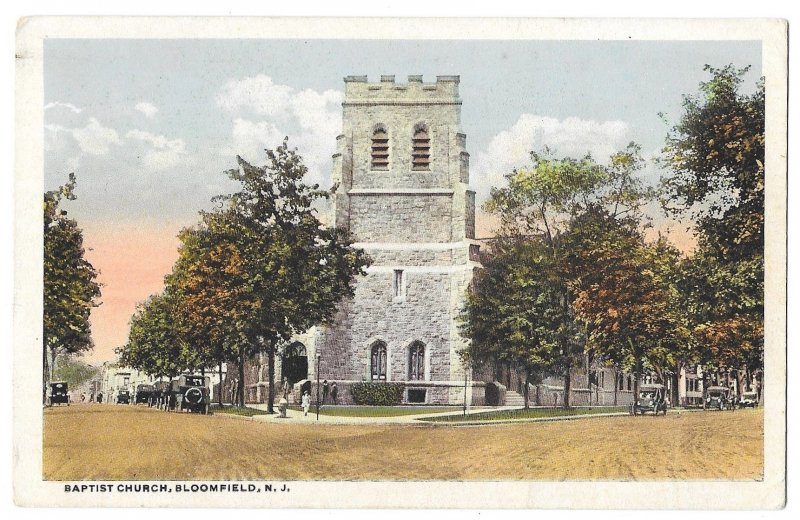 Baptist Church, Bloomfield, New Jersey Unused Divided Back Postcard