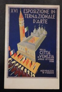 Mint Italy Postcard XVI International Art Exhibition Venice Italian Europe