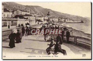 Old Postcard Menton The Promenade Du Midi