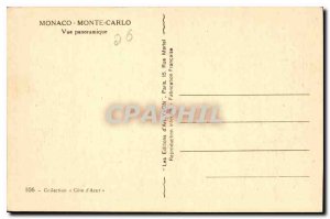 Old Postcard Monaco Monte Carlo Panoramic view