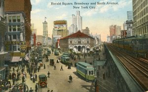 Postcard Early View of Herald Square, Broadway & Sixth Ave. , New York, NY.  L2