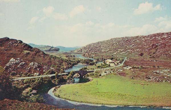 Laxford Bridge Sutherland Scotland 1970s Postcard