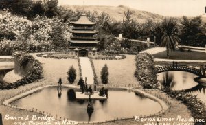 Vintage Postcard RPPC Sacred Bridge & Pagoda of Naro Bernheimer Resid Japanese