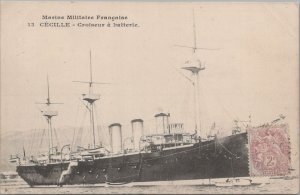 Postcard Ship French Military Cecille
