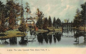 GLEN FALLS NEW YORK~CRANDALL PARK-THE LAKE~1908 ROTOGRAPH PHOTO POSTCARD 