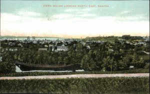 Owen Sound Ontario Birdseye View Looking Northeast 1900s-20s Vintage Postcard