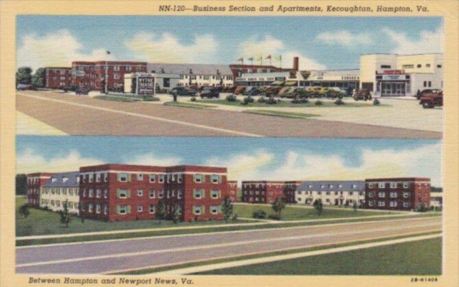 Virginia Hampton Kecoughtan Business Section and Apartments Curteich