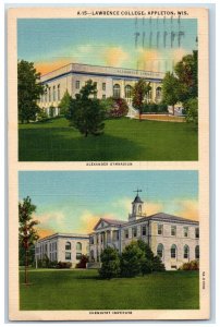 1945 Lawrence College, Chemistry Institute, Gymnasium Appleton WI Postcard