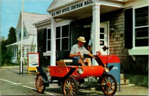 Postcard MA Chatham Cape Cod Man in Old Car Depositing Mail in Mailbox 1962 S18