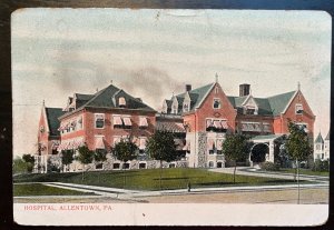 Vintage Postcard 1901-1907 Allentown Hospital, Allentown, PA.