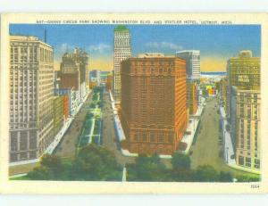 Linen GRAND CIRCUS PARK & STATLER HOTEL Detroit Michigan MI HQ3772