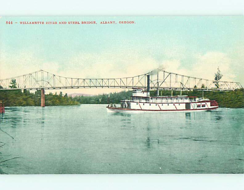 Unused Divided-Back BRIDGE ON WILLAMETTE RIVER Albany OR t5500-19