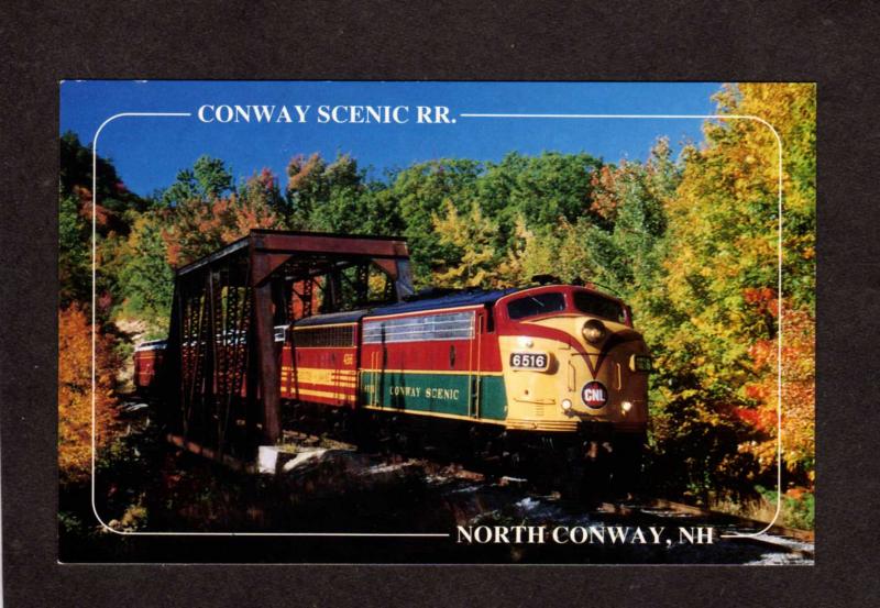 NH North Conway Railroad Train Intervale New Hampshire Crawford Notch Postcard