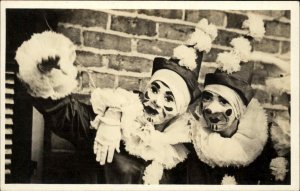 New Orleans Mardi Gras Elaborate Clowns +Photography Real Photo Postcard