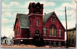 1909 United Methodist Church Sanborn Iowa IA Posted Parish Building Postcard