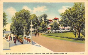 New Boardwalk and Hotel Conneaut Conneaut Lake, Pennsylvania PA  