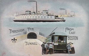 Massachusetts Boston Trolley Entering Tunnel From The East sk3461