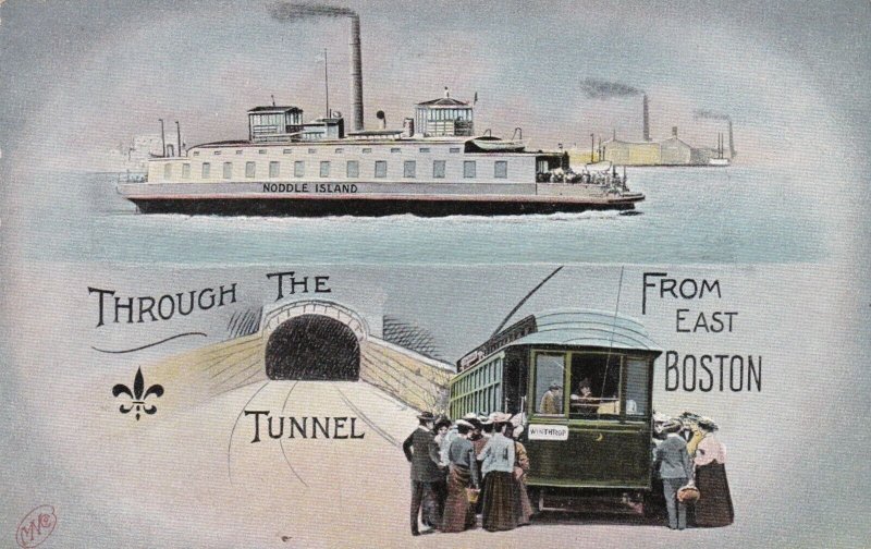Massachusetts Boston Trolley Entering Tunnel From The East sk3461