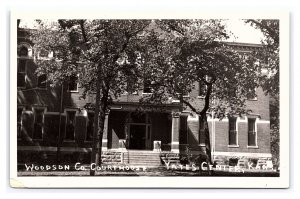 Woodson Co. Courthouse Yates Center Kans. Kansas RPPC Postcard