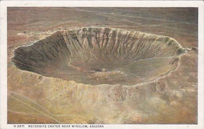 Arizona Meteorite Crater Near Winslow 1937 Fred Harvey