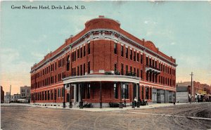 F94/ Devils Lake North Dakota Postcard c1910 great Northern Hotel