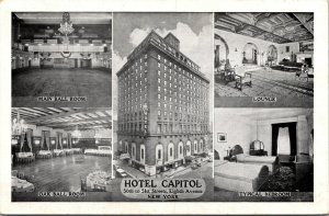 Vtg Hotel Capitol Main Oak Ball Room Lounge New York City NY Unused Postcard