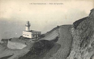 SAN SEBASTIAN Faro de Igueldo,Spain Lighthouse España c1910s Vintage Postcard