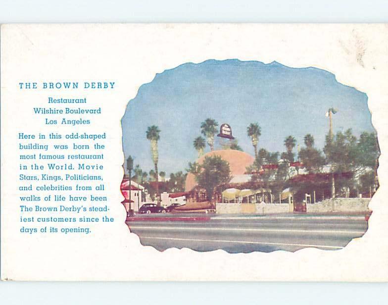 1940's FAMOUS BROWN DERBY RESTAURANT Los Angeles California CA B9988