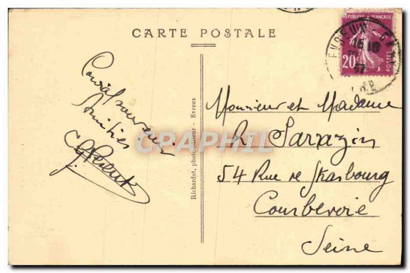 Old Postcard Evreux The Belfry