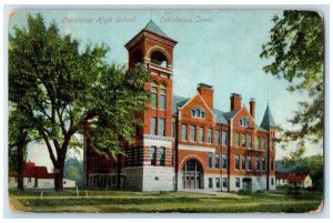 1909 Oksaloosa High School Exterior Building Oskaloosa Iowa IA Vintage Postcard