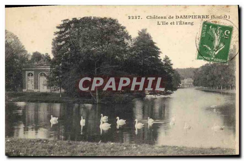 Old Postcard Chateau Dampierre S and O and Ile Pond