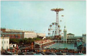 Coney Island Swimming Pool at Steeplechase Park NYC Postcard 1960s