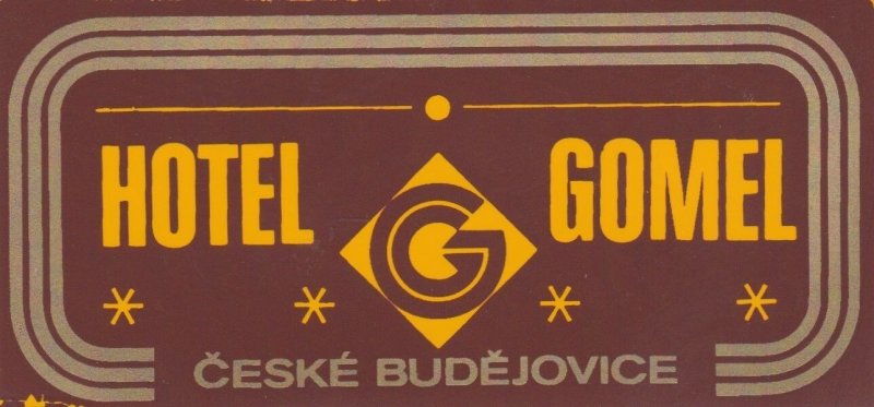 Czechoslovakia Ceske Budejovice Hotel Gomel Vintage Luggage Label lbl0869