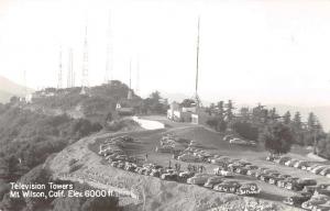 Mt Wilson California Television Towers Real Photo Antique Postcard K73338