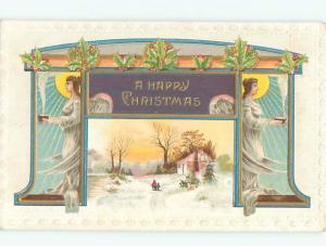 Divided-Back BEAUTIFUL ANGEL SCENE Great Postcard AB0008