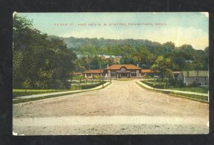 NAUGATUCK CONNECTICUT CT RAILROAD DEPOT TRAIN STATION VINTAGE POSTCARD