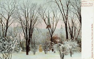 Winter Scene, Fayette Park, Syracuse, N.Y., Early Postcard, Unused