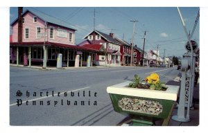 PA - Shartlesville. Courtyard Shops, Gas Station, Street Scene