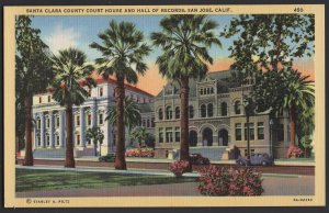 California SAN JOSE Santa Clara County Court House and Hall of Records ~ Linen