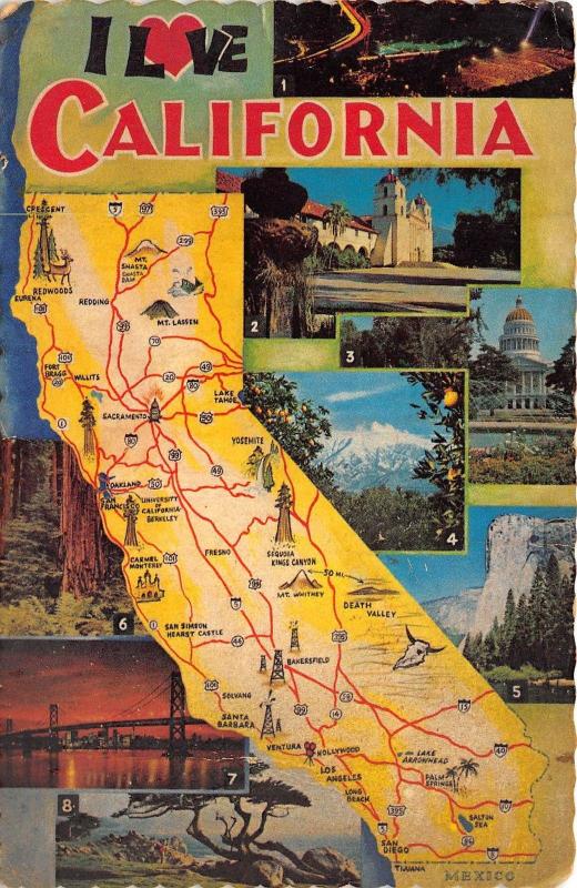 B73299 California map cartes geographiques USA