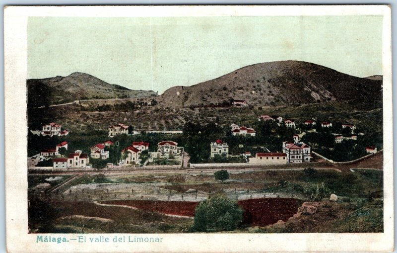 Pre-1907 Malaga, Spain El valle del Limonar Lemon Valley UDB Postcard Aerial A77