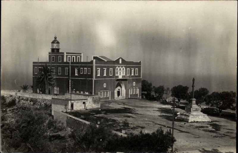 Unidentified Lighthouse - Palestine Written on Back c1910 Real Photo Postcard