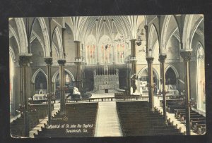 SAVANNAH GEORGIA BAPTIST CHURCH INTERIOR VINTAGE POSTCARD GA. 1909