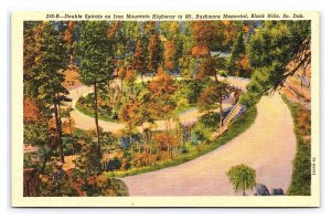 Double Spirals Iron Mountain Highway Black Hills So. Dak. South Dakota Postcard