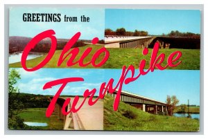 Vintage 1960's Postcard Greetings From The Largest Bridges on the Ohio Turnpike