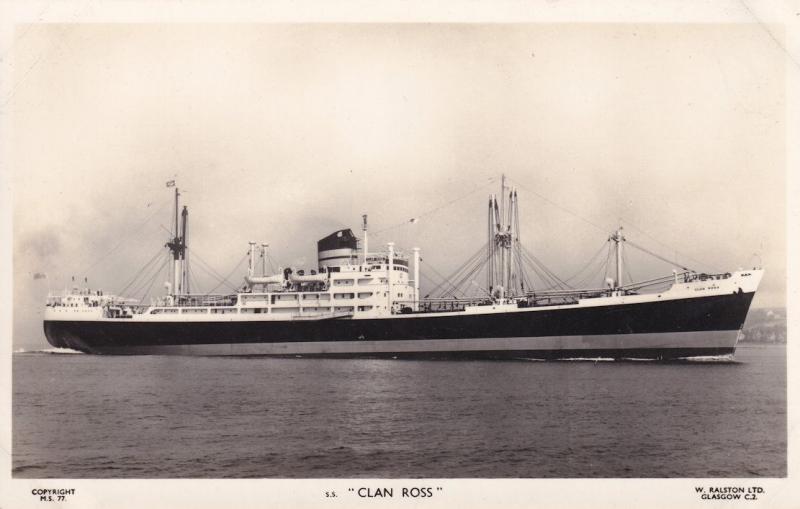 MV Clan Ross Scottish Scotland Line Ship Plain Back Postcard Photo