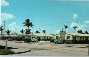 Harris House North Hollywood Florida Vintage Motel with Old Cars Postcard