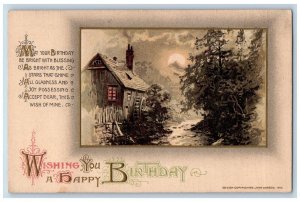 John Winsch Artist Signed Postcard Birthday Mill River Scene Blairstown Iowa IA