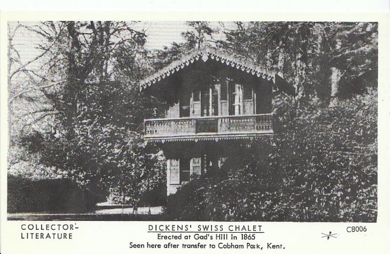 Literature Postcard- Dicken's Swiss Chalet - Erected at Gad's Hill in 1865 -2349