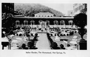 Hot Springs Virginia~Homestead Hotel-Italian Garden~Fountain/Landscape~'40s RPPC